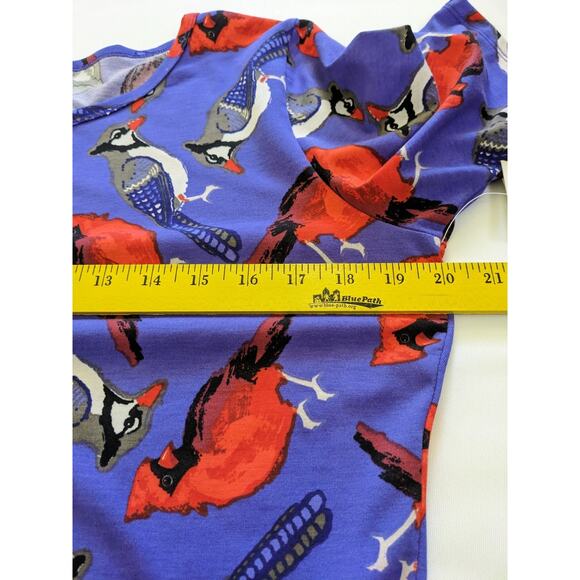 New LULAROE Julia Purple with Cardinals & Bluejays Dress Size XL BIRD PATTERN - Picture 4 of 6